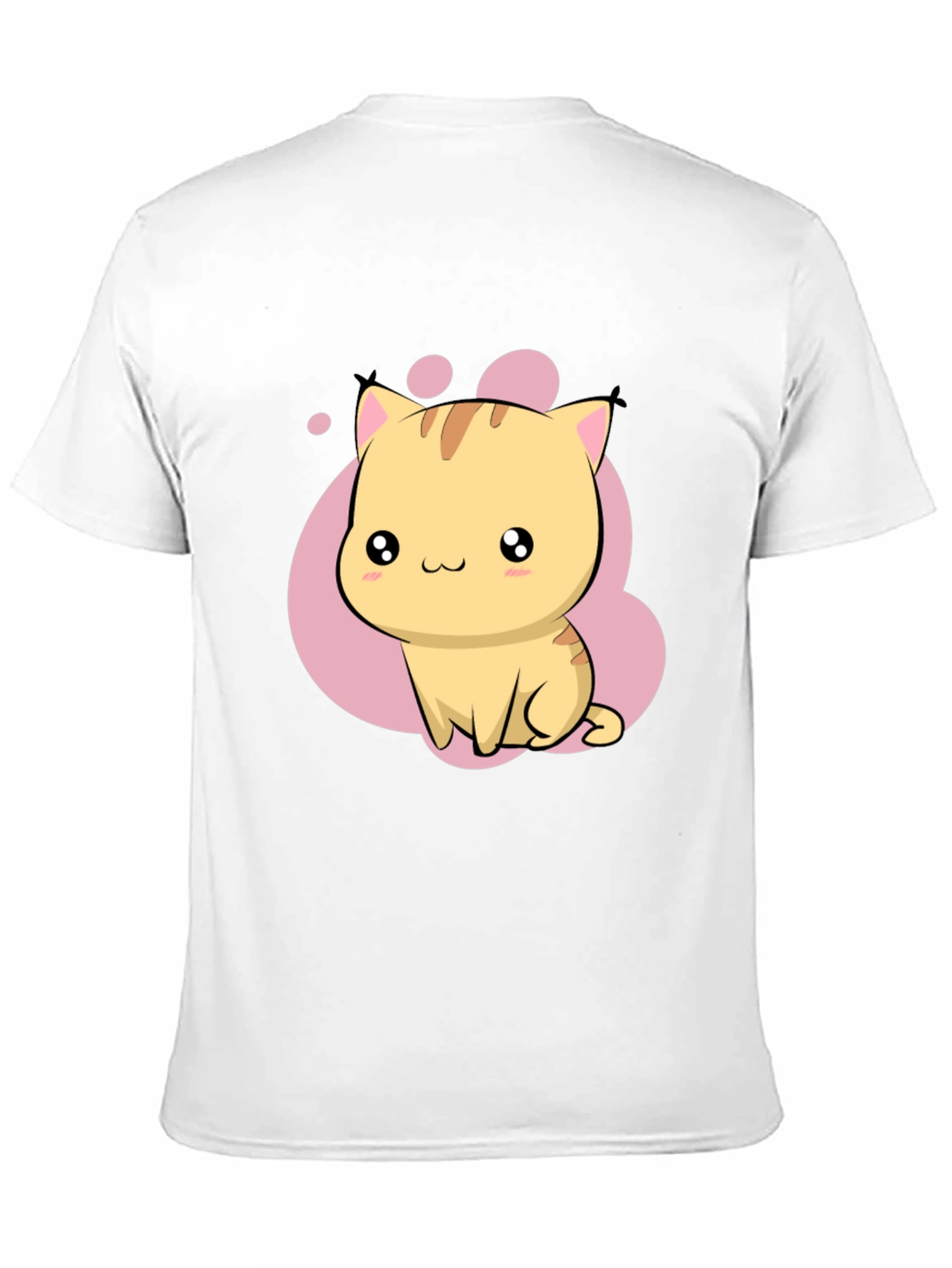 Cute Kawaii Cat Graphic Black T-Shirt