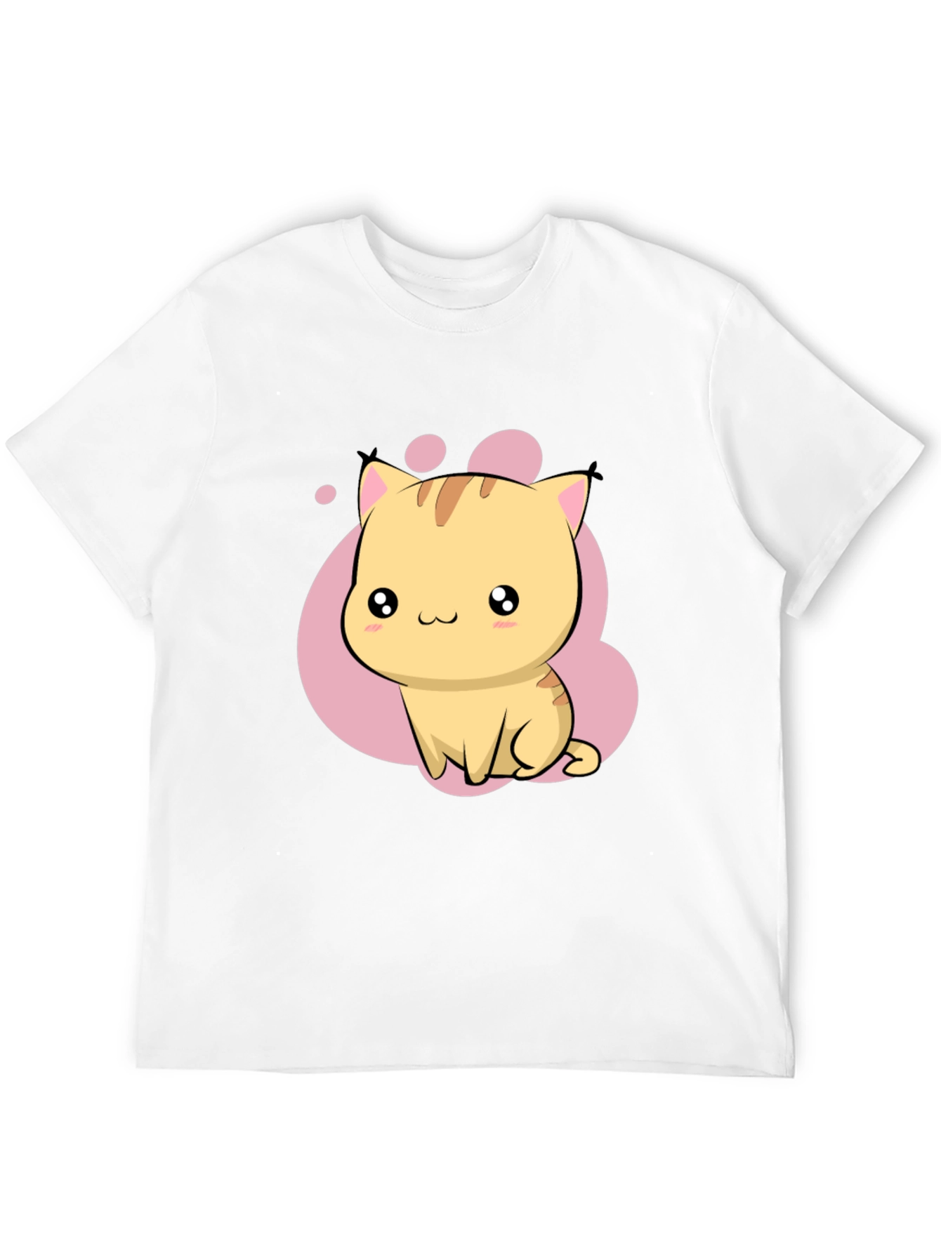Cute Kawaii Cat Graphic Black T-Shirt