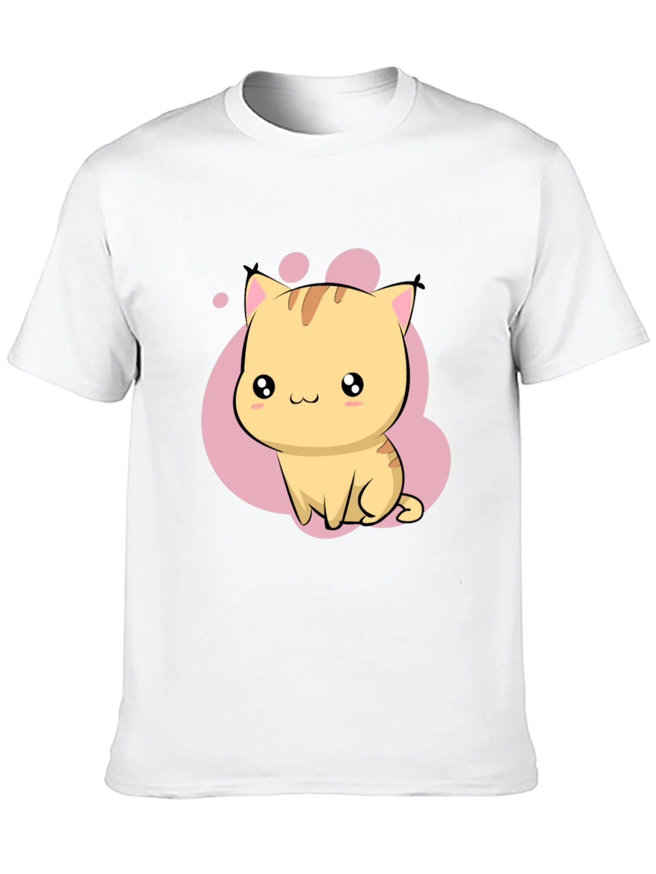 Cute Kawaii Cat Graphic Black T-Shirt