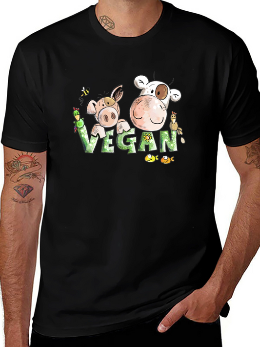 Vegan Cartoon Animal T-Shirt