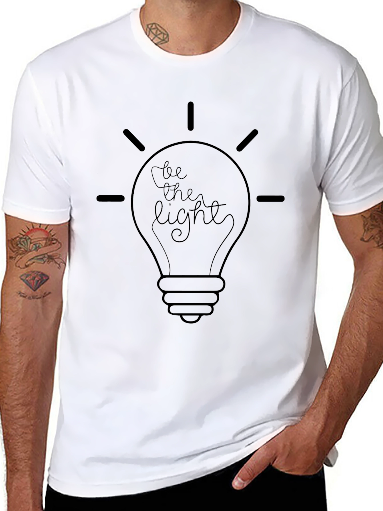 Be the Light T-Shirt - Black Crew Neck