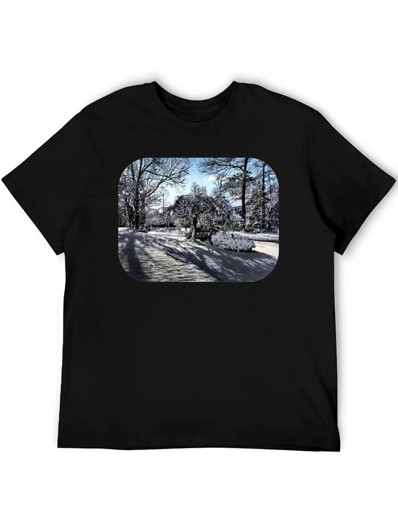 Winter Scene Graphic Tee - Black