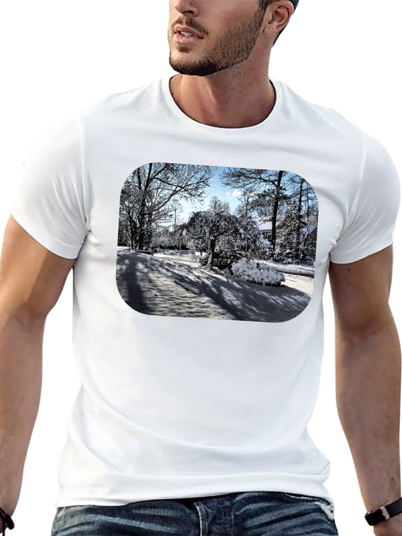 Winter Scene Graphic Tee - Black