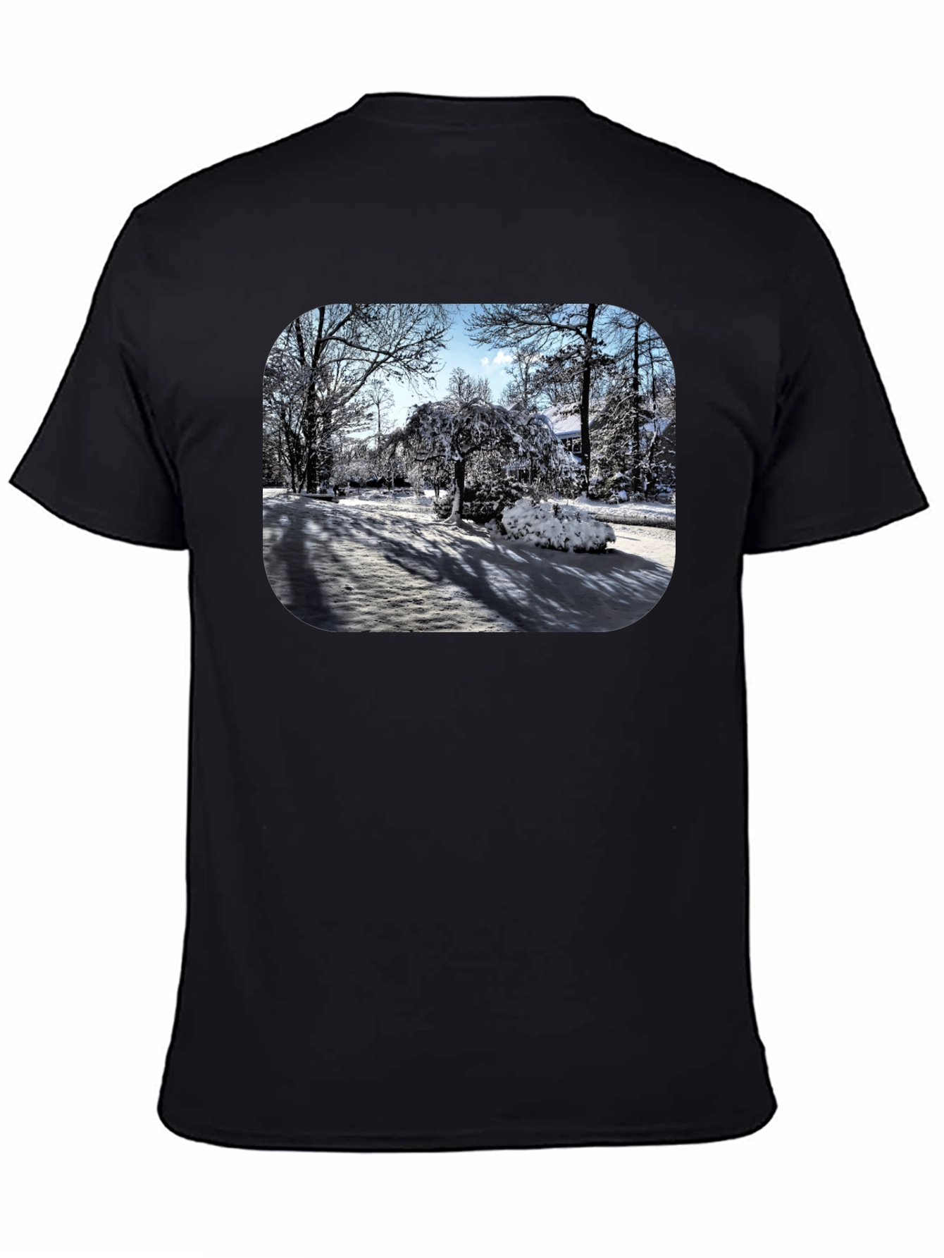Winter Scene Graphic Tee - Black