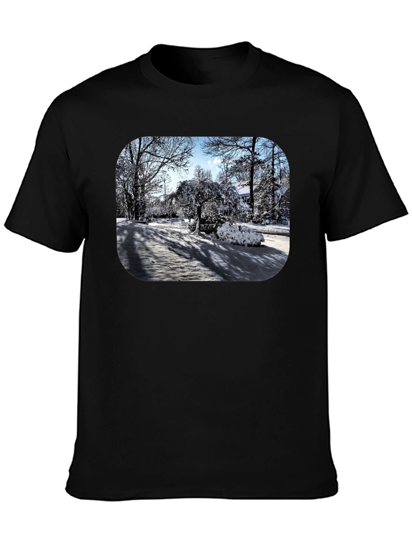 Winter Scene Graphic Tee - Black