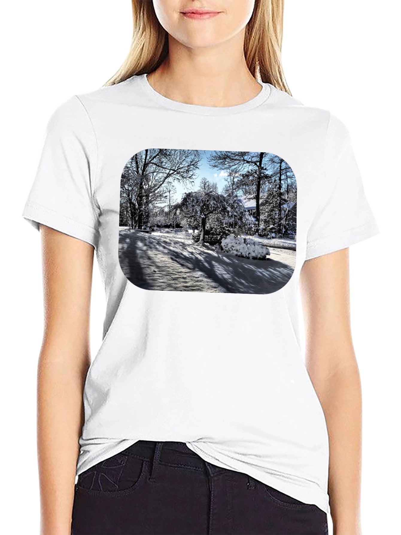 Winter Scene Graphic Tee - Black