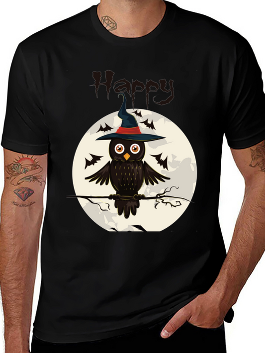Owl Witch Halloween T-Shirt - Spooky Festive Tee