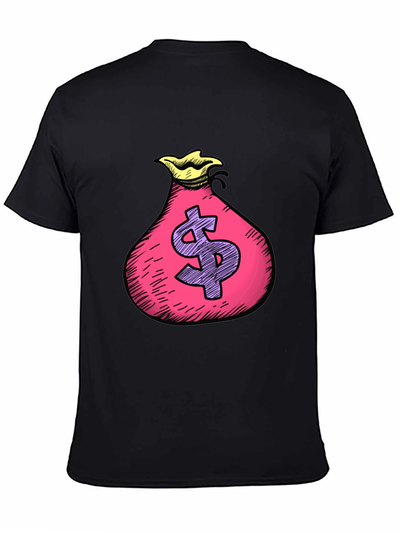 Money Bag Graphic T-Shirt - Black Cotton Tee