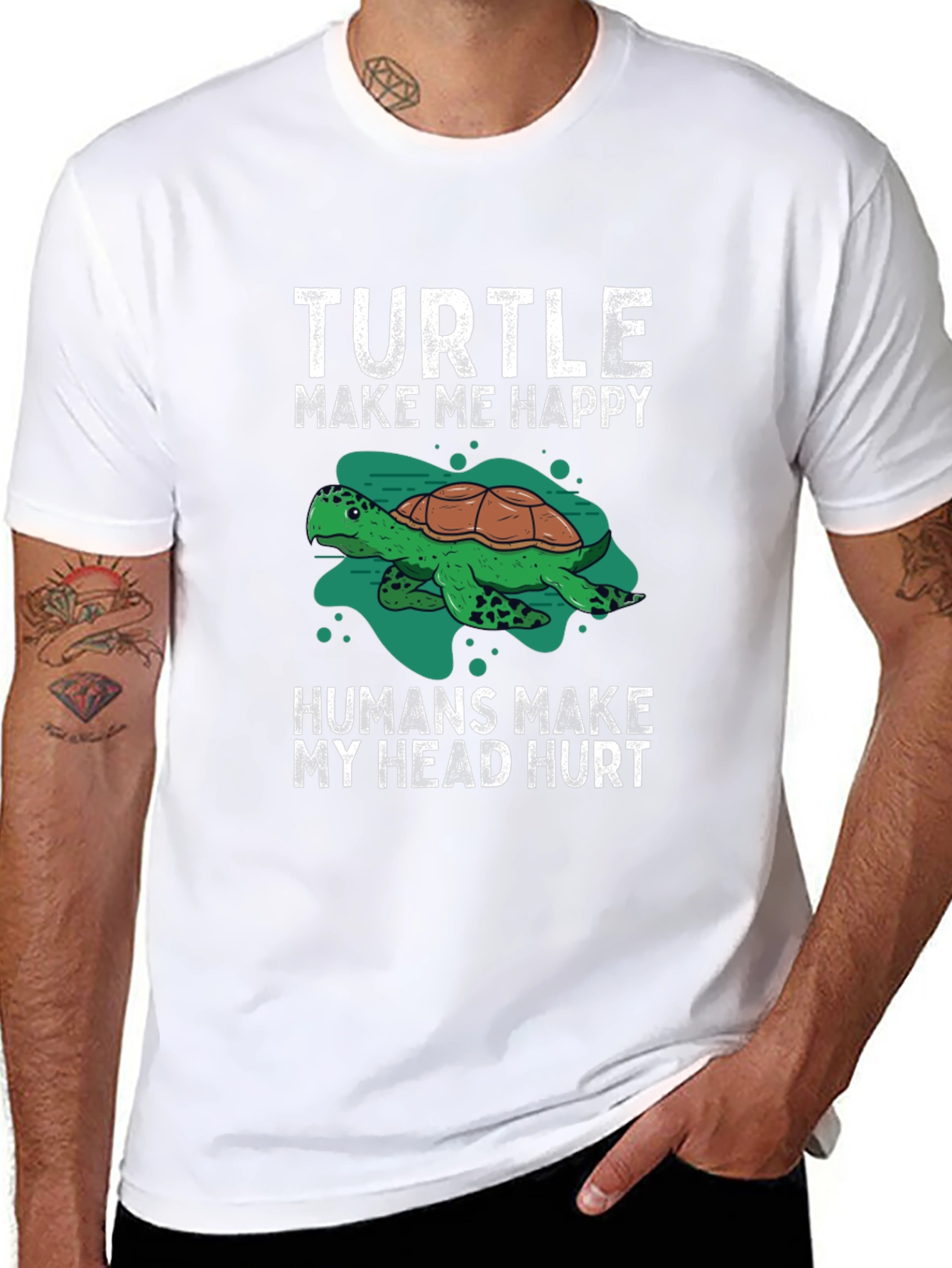 Turtle Make Me Happy Graphic T-Shirt