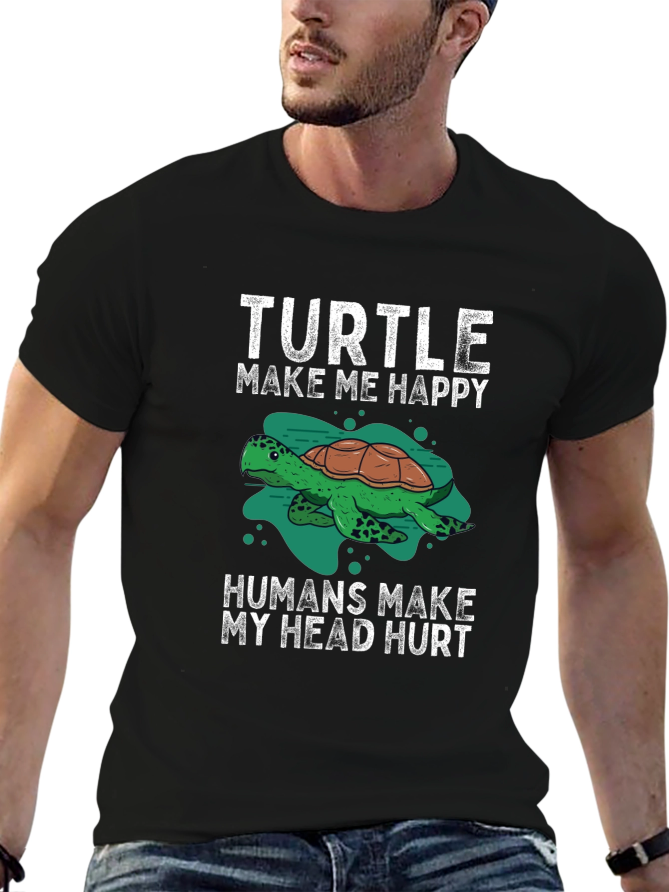 Turtle Make Me Happy Graphic T-Shirt