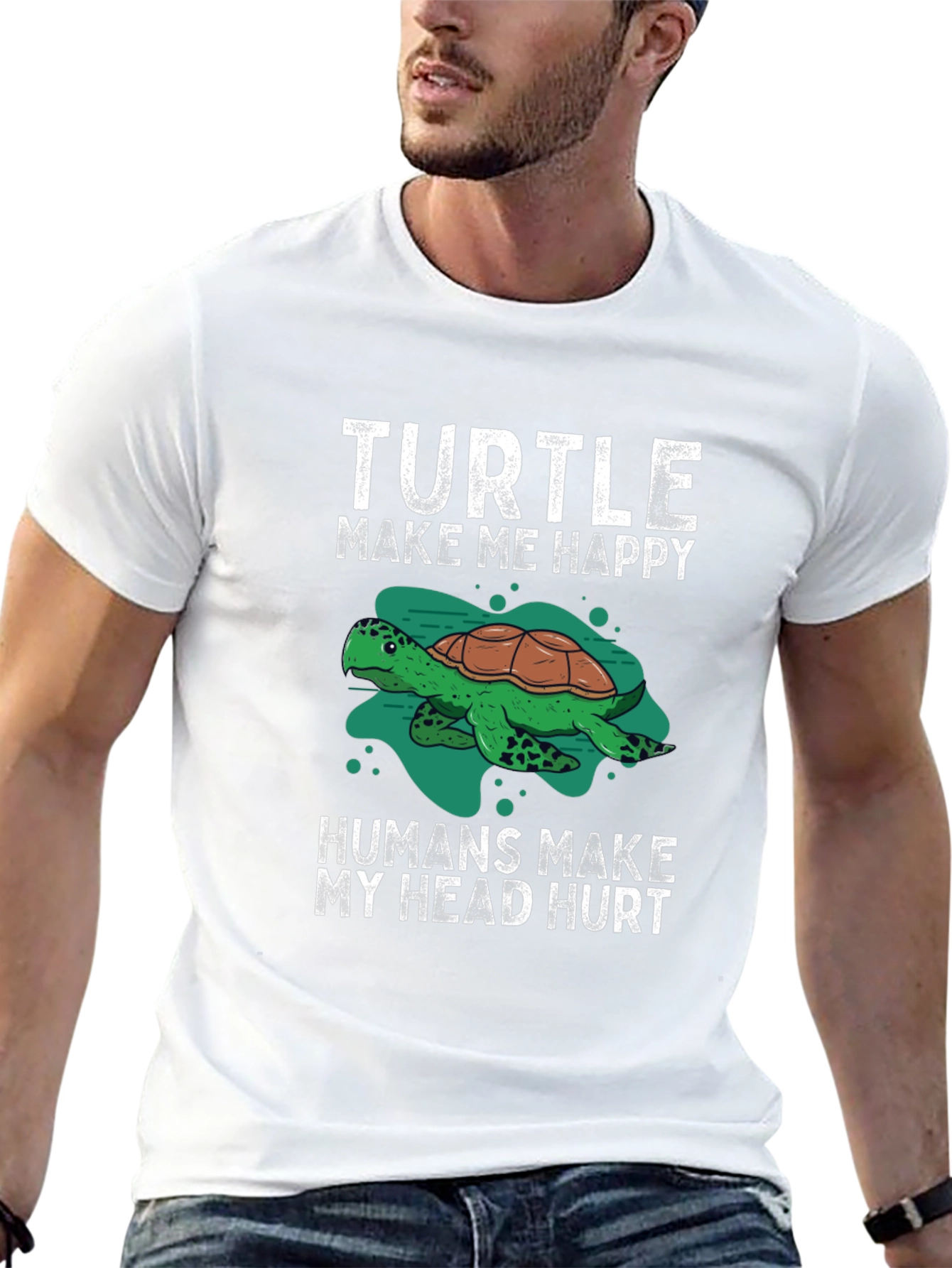 Turtle Make Me Happy Graphic T-Shirt