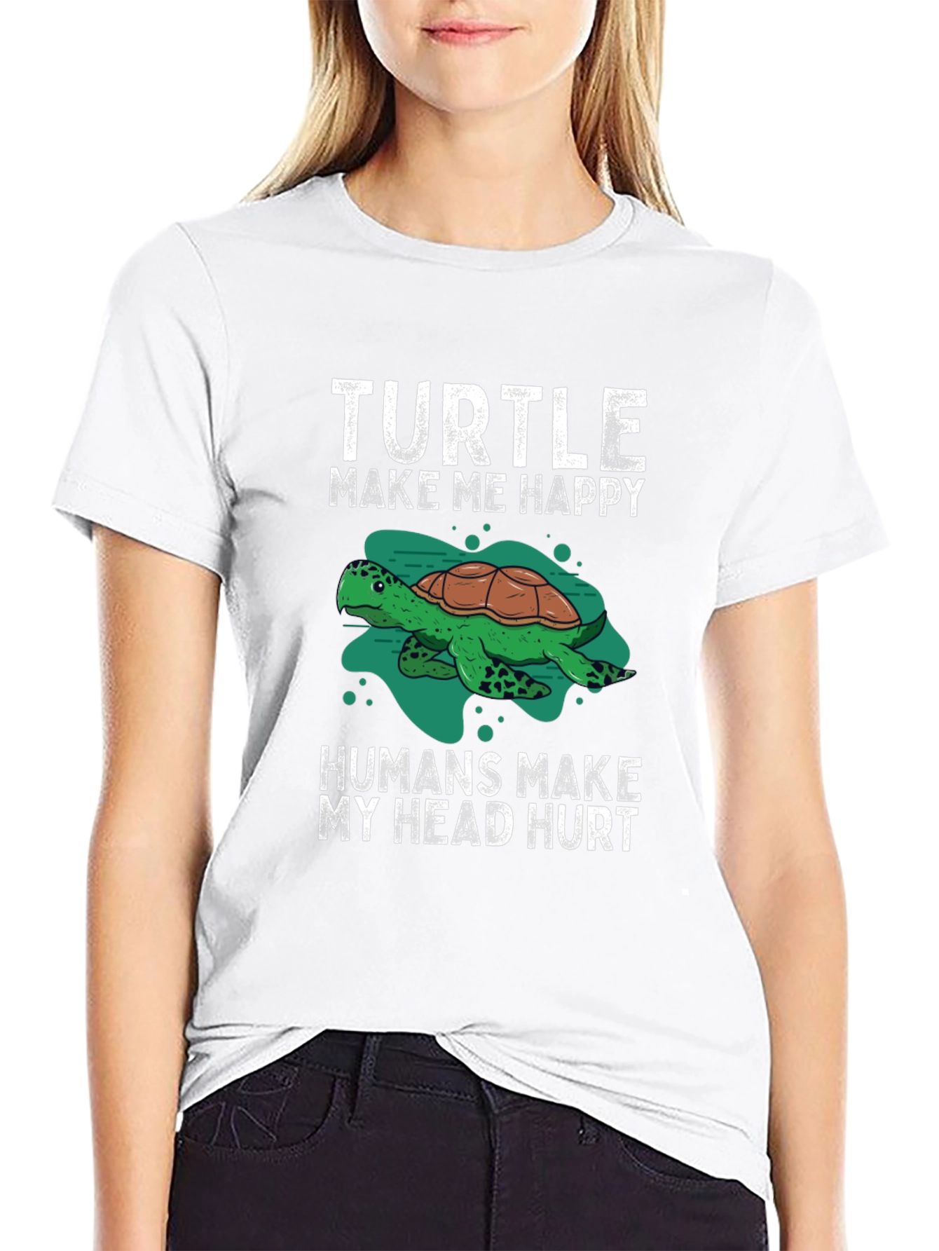 Turtle Make Me Happy Graphic T-Shirt