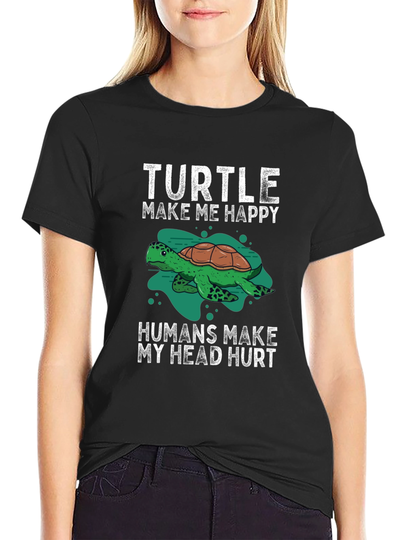 Turtle Make Me Happy Graphic T-Shirt