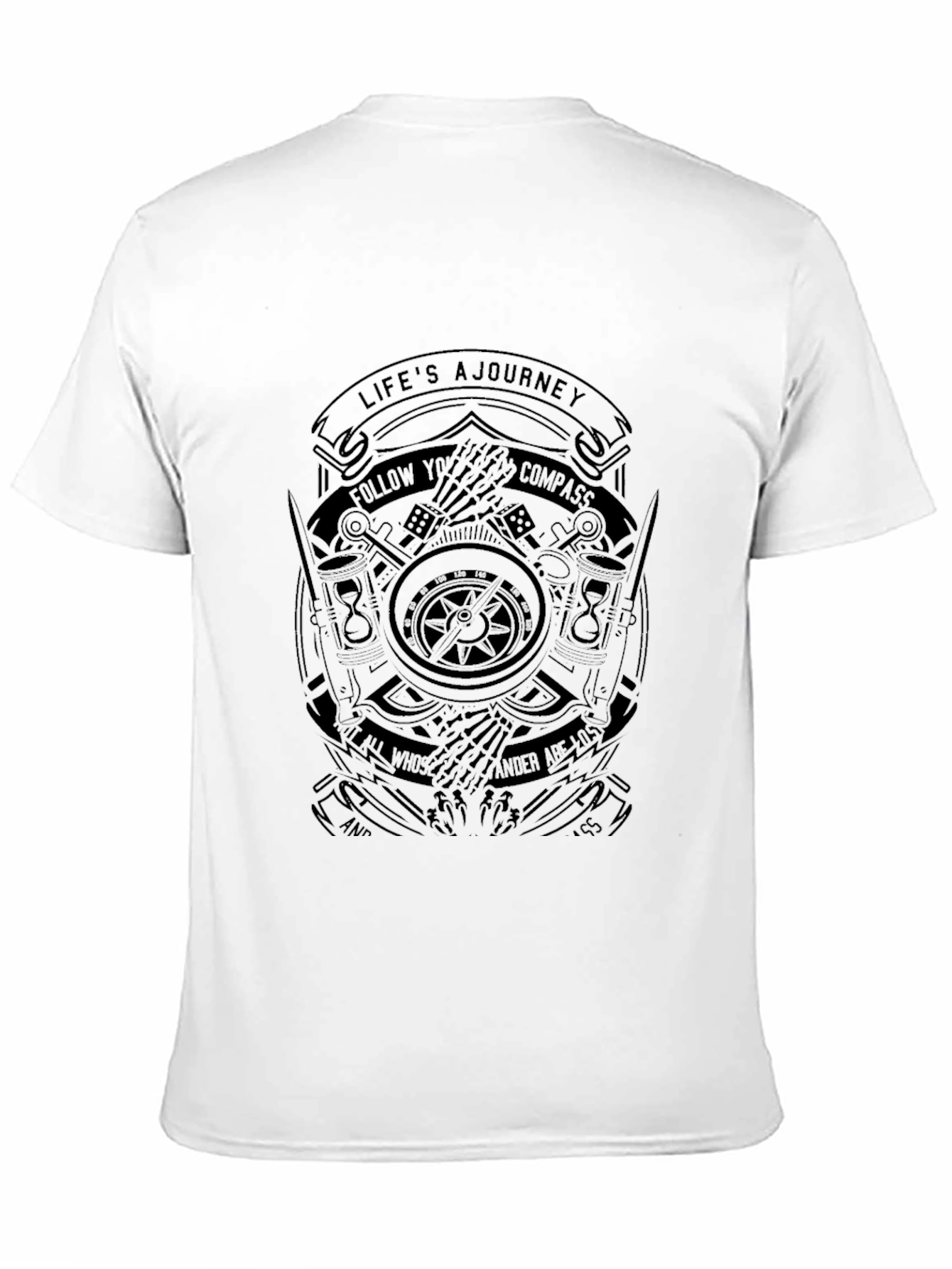 Mens Black Lifes Journey Graphic Print T-Shirt