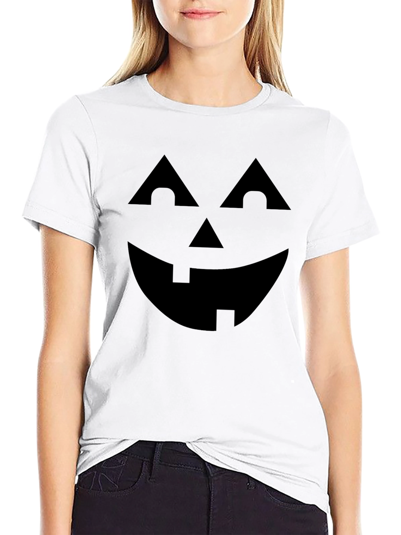 Halloween Pumpkin Face Graphic Tee