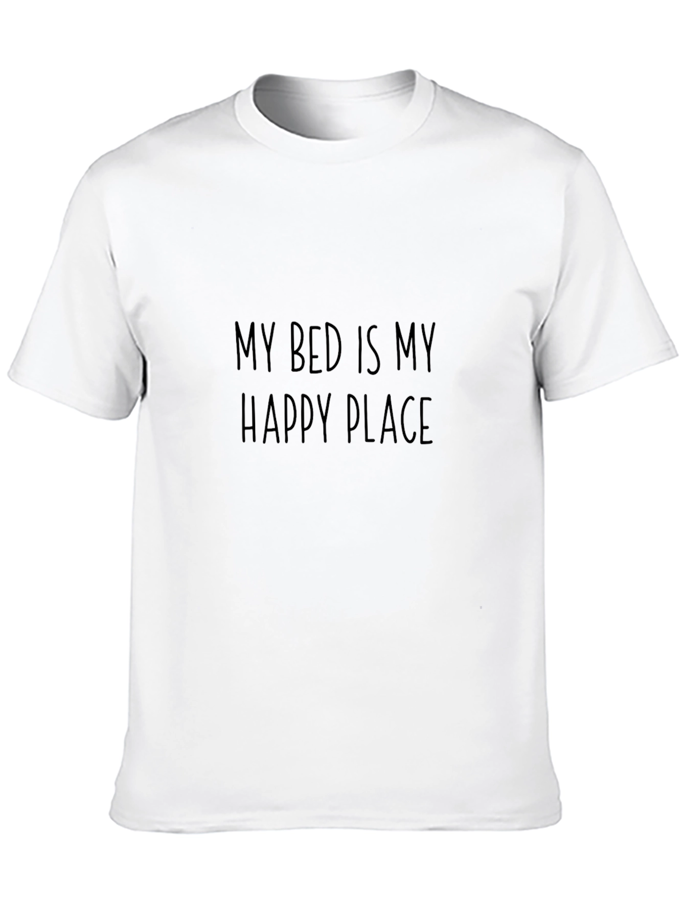 My Bed is My Happy Place Black T-Shirt