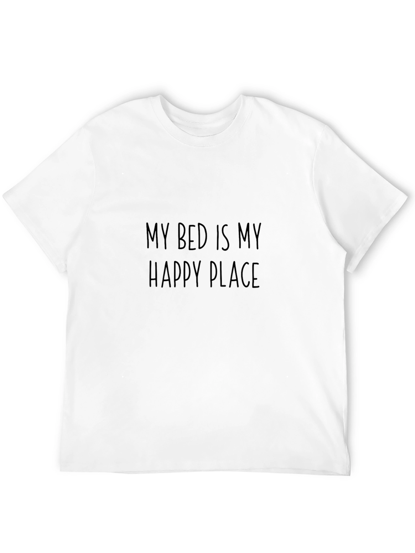 My Bed is My Happy Place Black T-Shirt