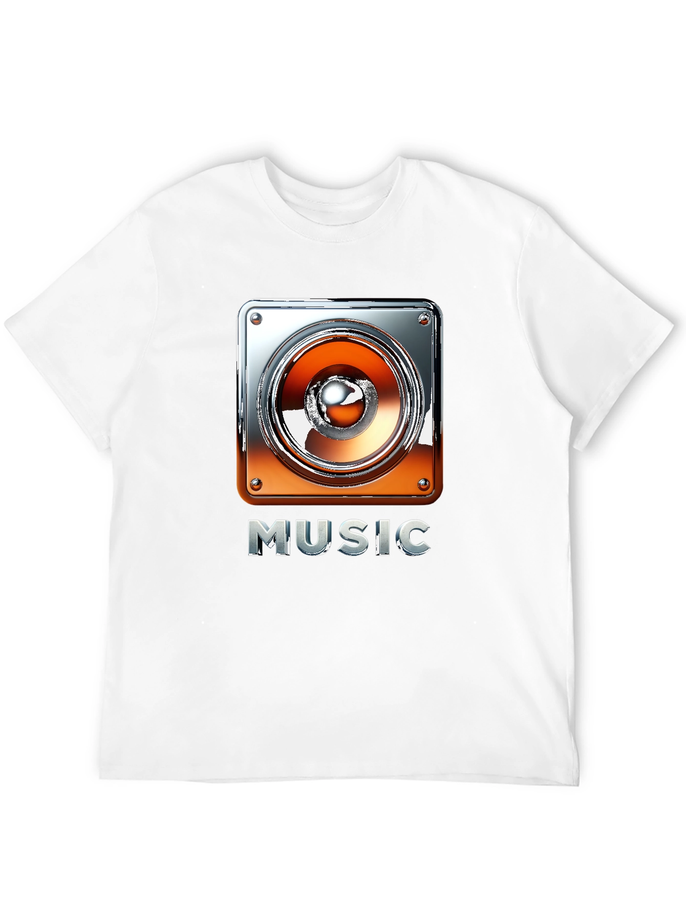 Music Graphic Tee - Black T-Shirt with Speaker Design
