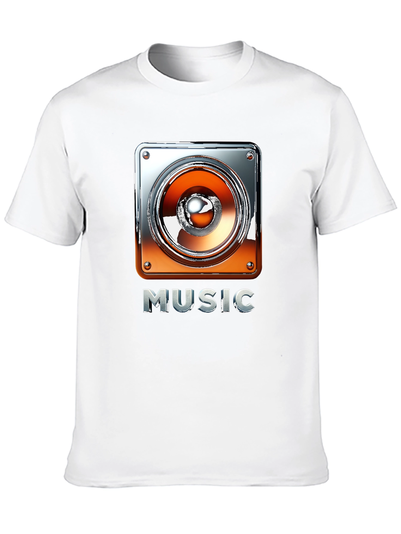Music Graphic Tee - Black T-Shirt with Speaker Design