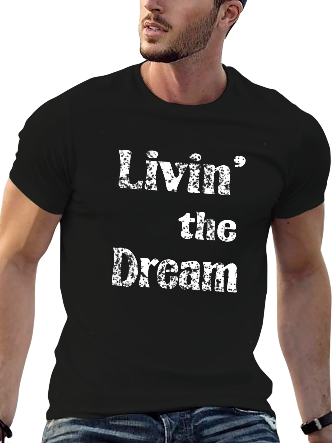 Livin the Dream Black Cotton T-Shirt
