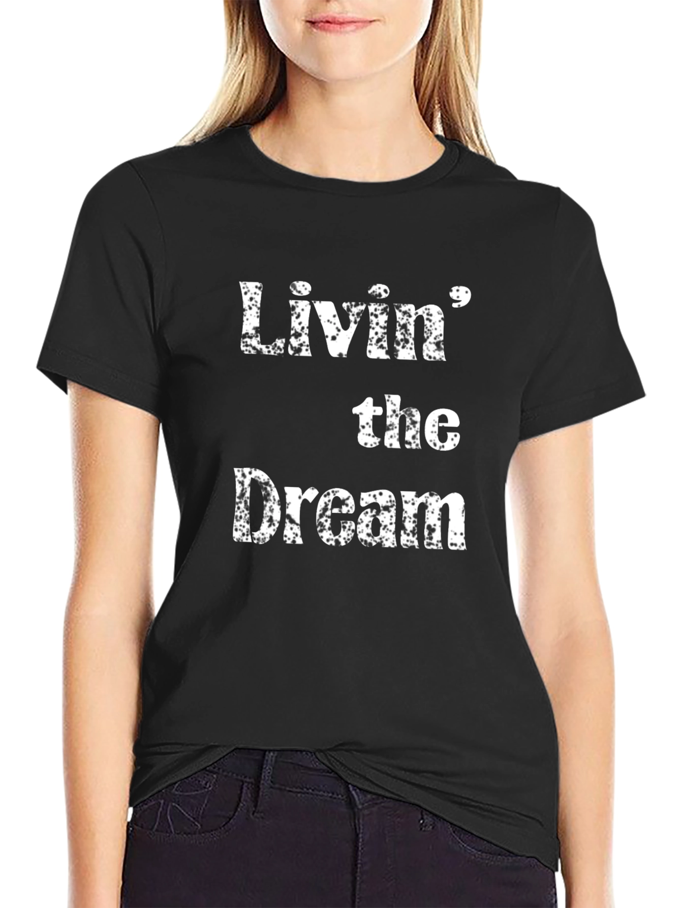 Livin the Dream Black Cotton T-Shirt