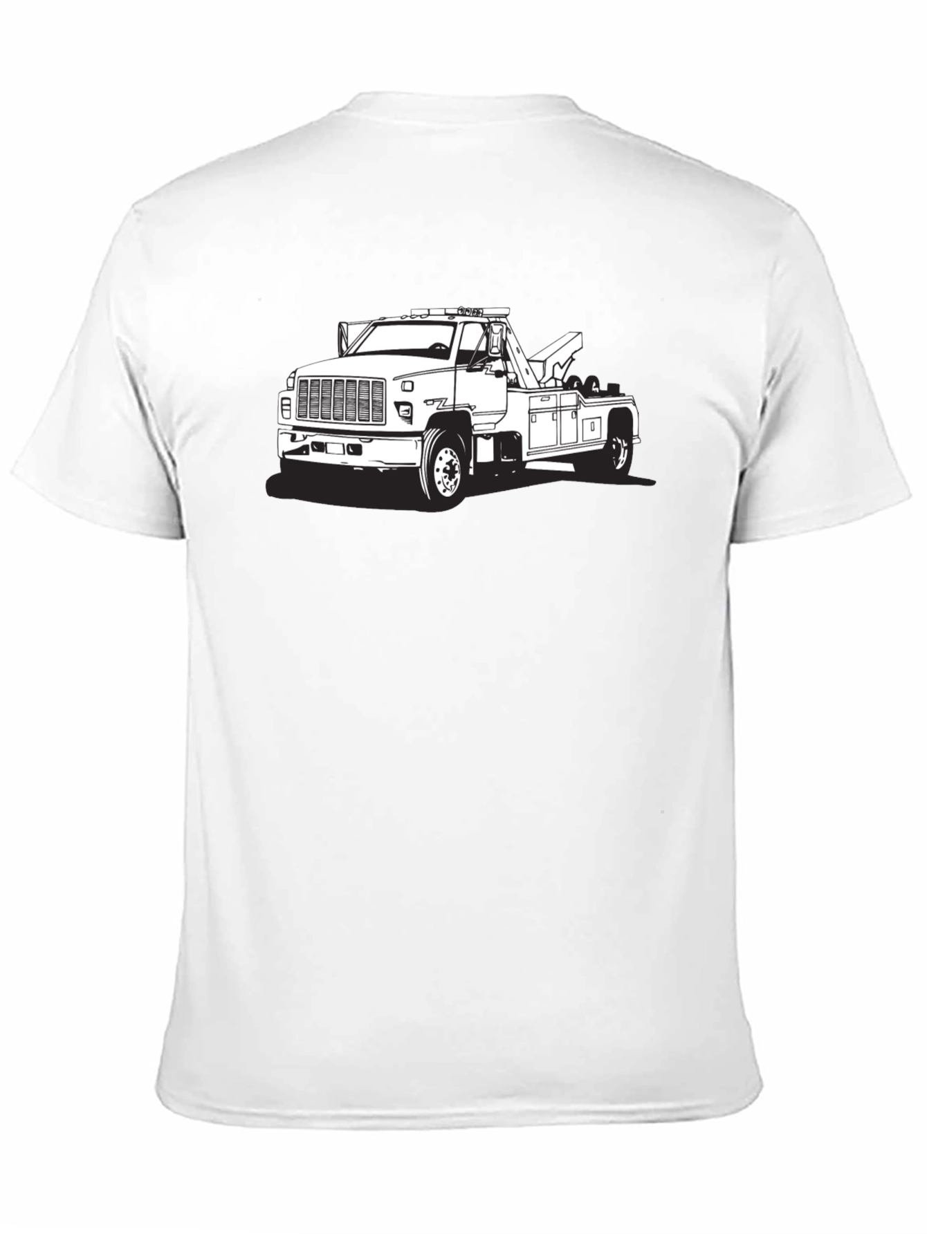 Tow Truck Graphic Tee - Black Cotton Blend