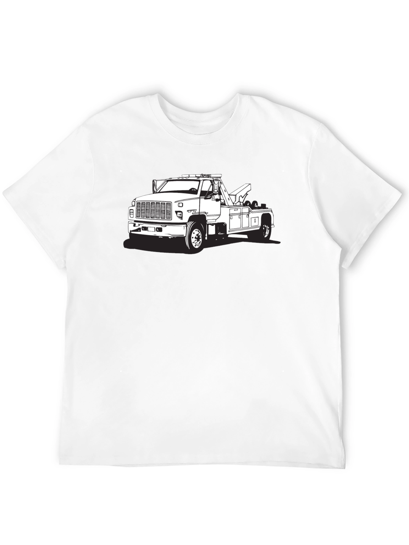 Tow Truck Graphic Tee - Black Cotton Blend