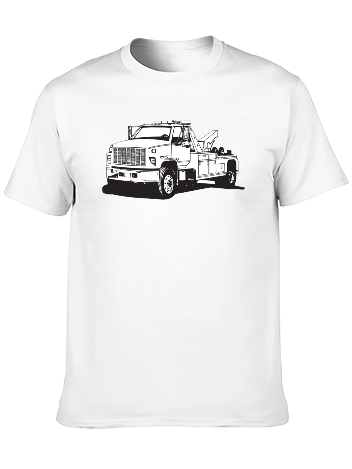 Tow Truck Graphic Tee - Black Cotton Blend