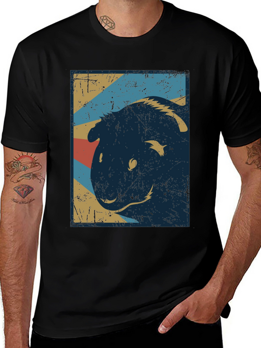 Retro Guinea Pig Graphic T-Shirt - Vintage Style