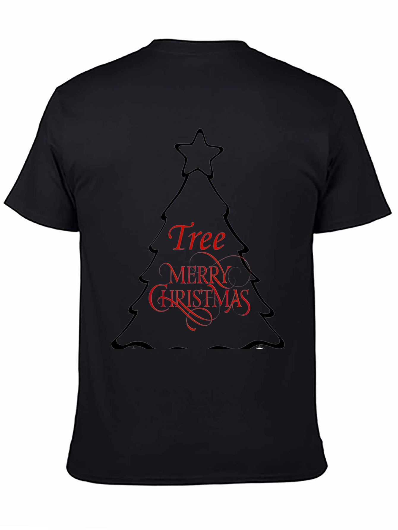 Christmas Tree Graphic Black T-Shirt