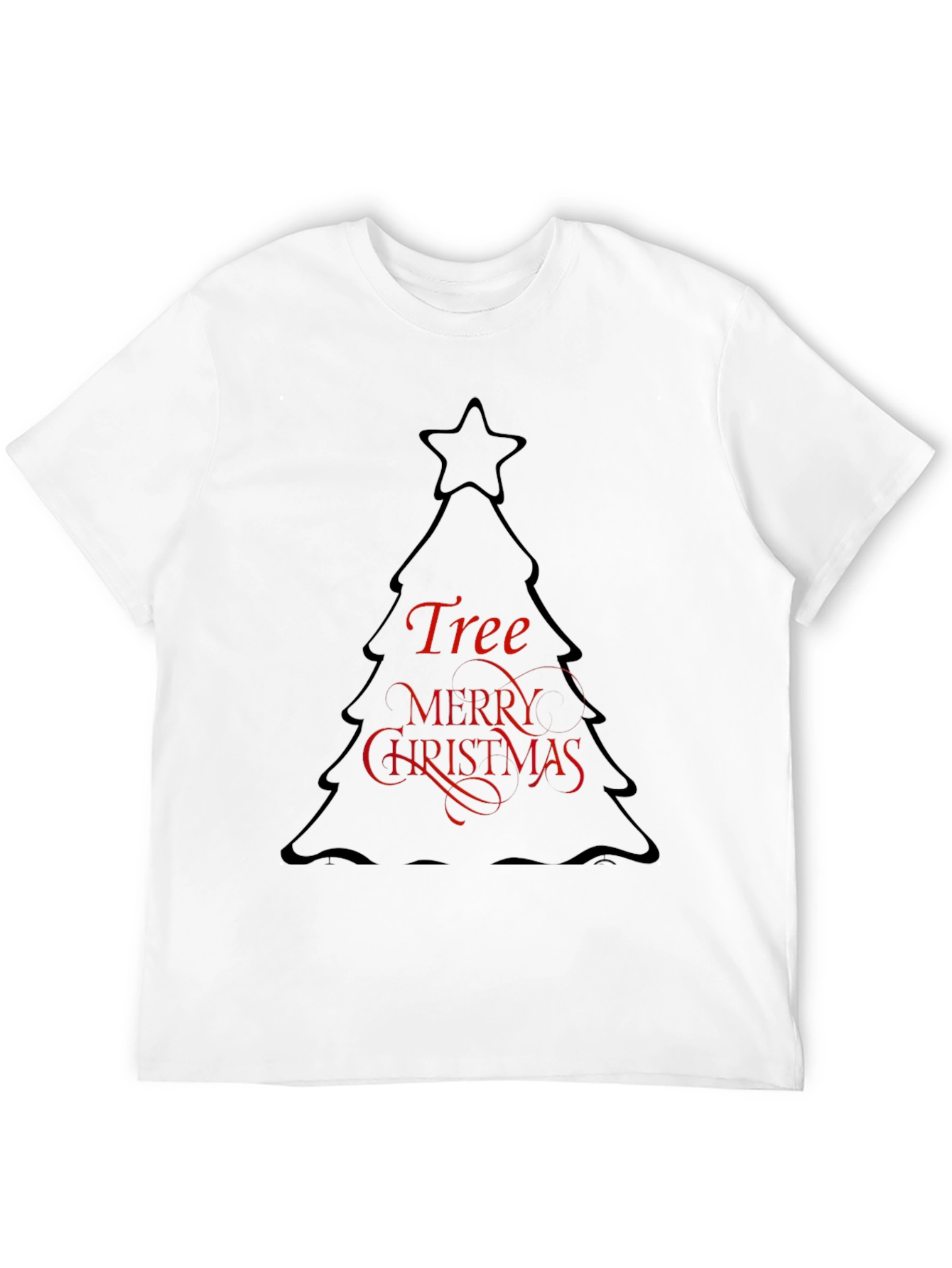 Christmas Tree Graphic Black T-Shirt