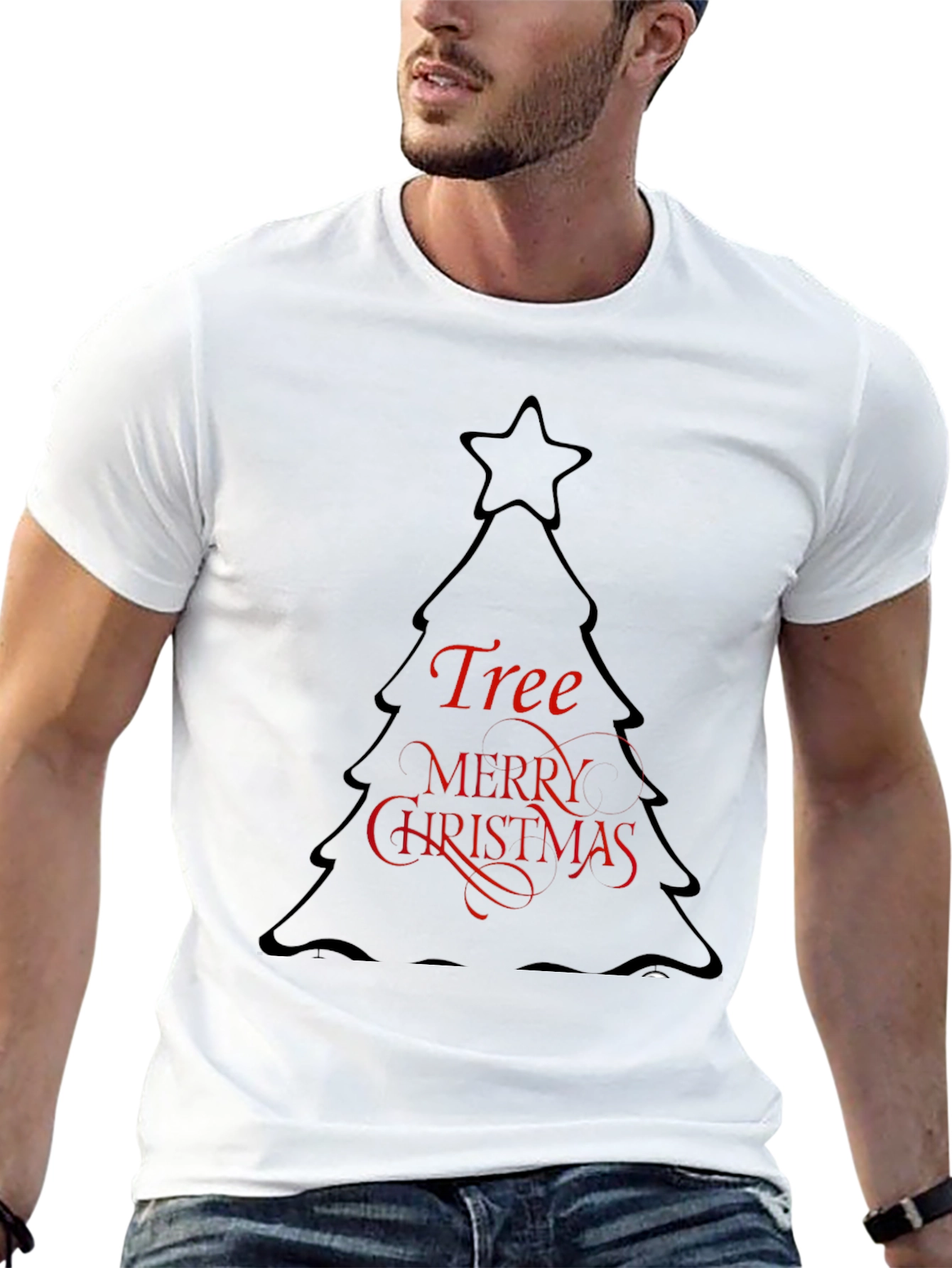 Christmas Tree Graphic Black T-Shirt
