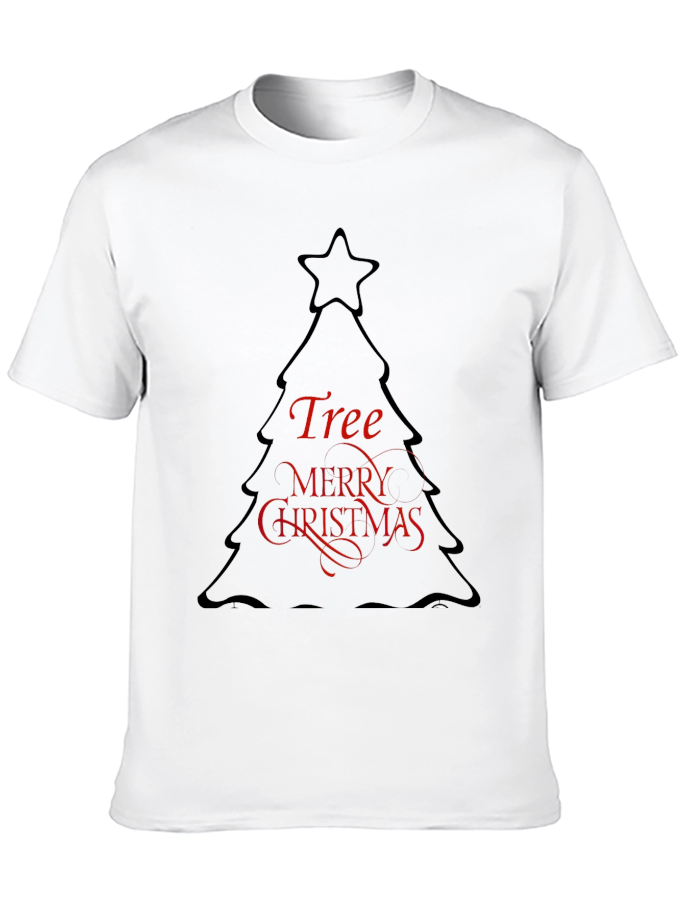 Christmas Tree Graphic Black T-Shirt