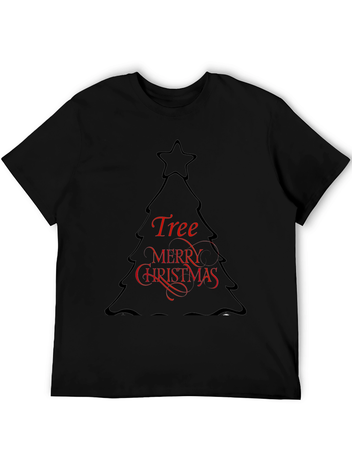 Christmas Tree Graphic Black T-Shirt