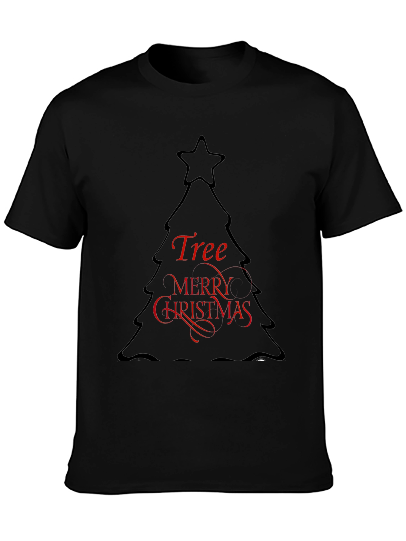 Christmas Tree Graphic Black T-Shirt