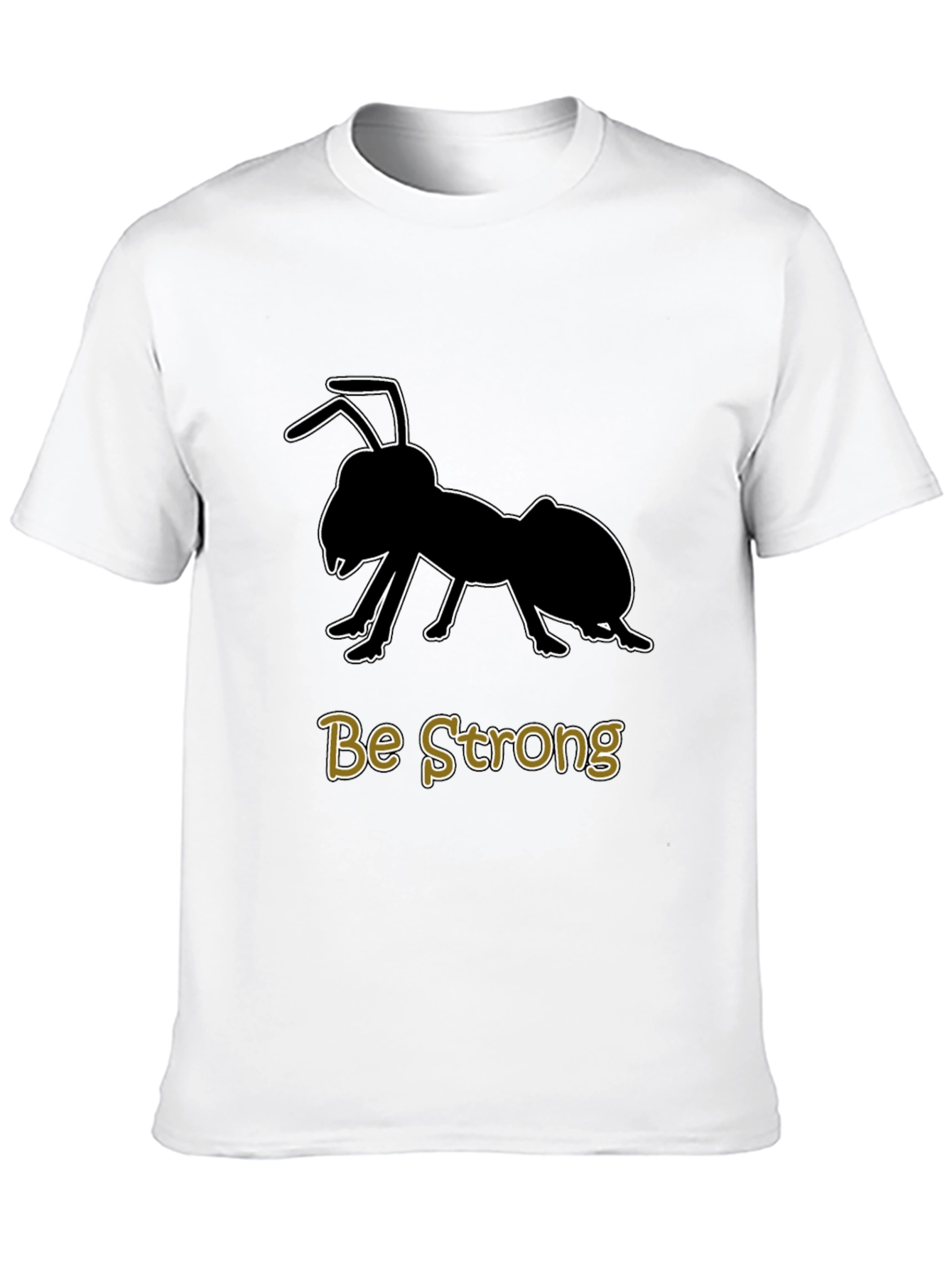 Be Strong Ant Graphic T-Shirt - Black Cotton Tee