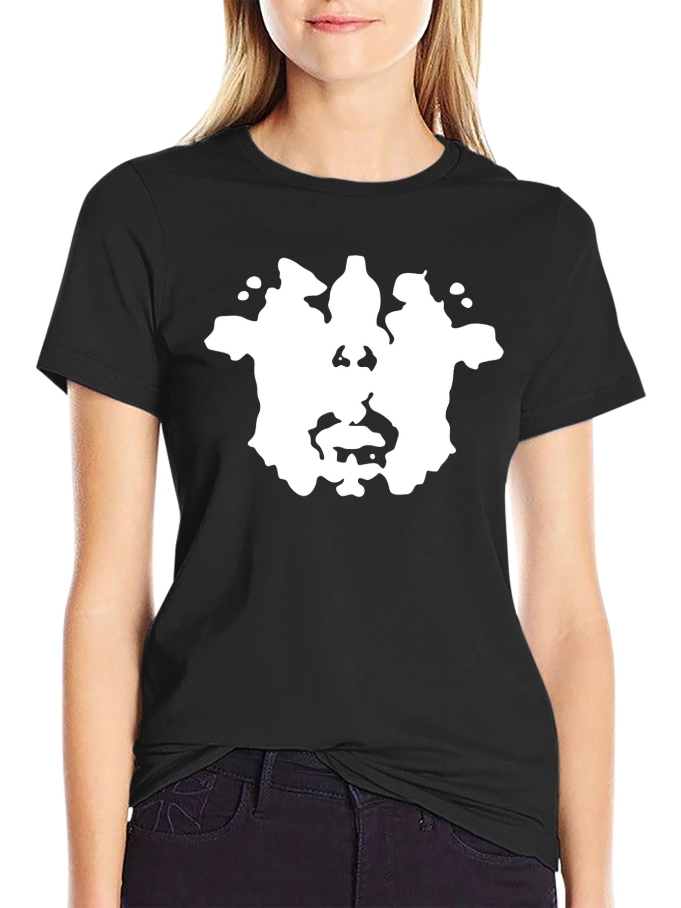 Rorschach Ink Blot Graphic Tee - Black