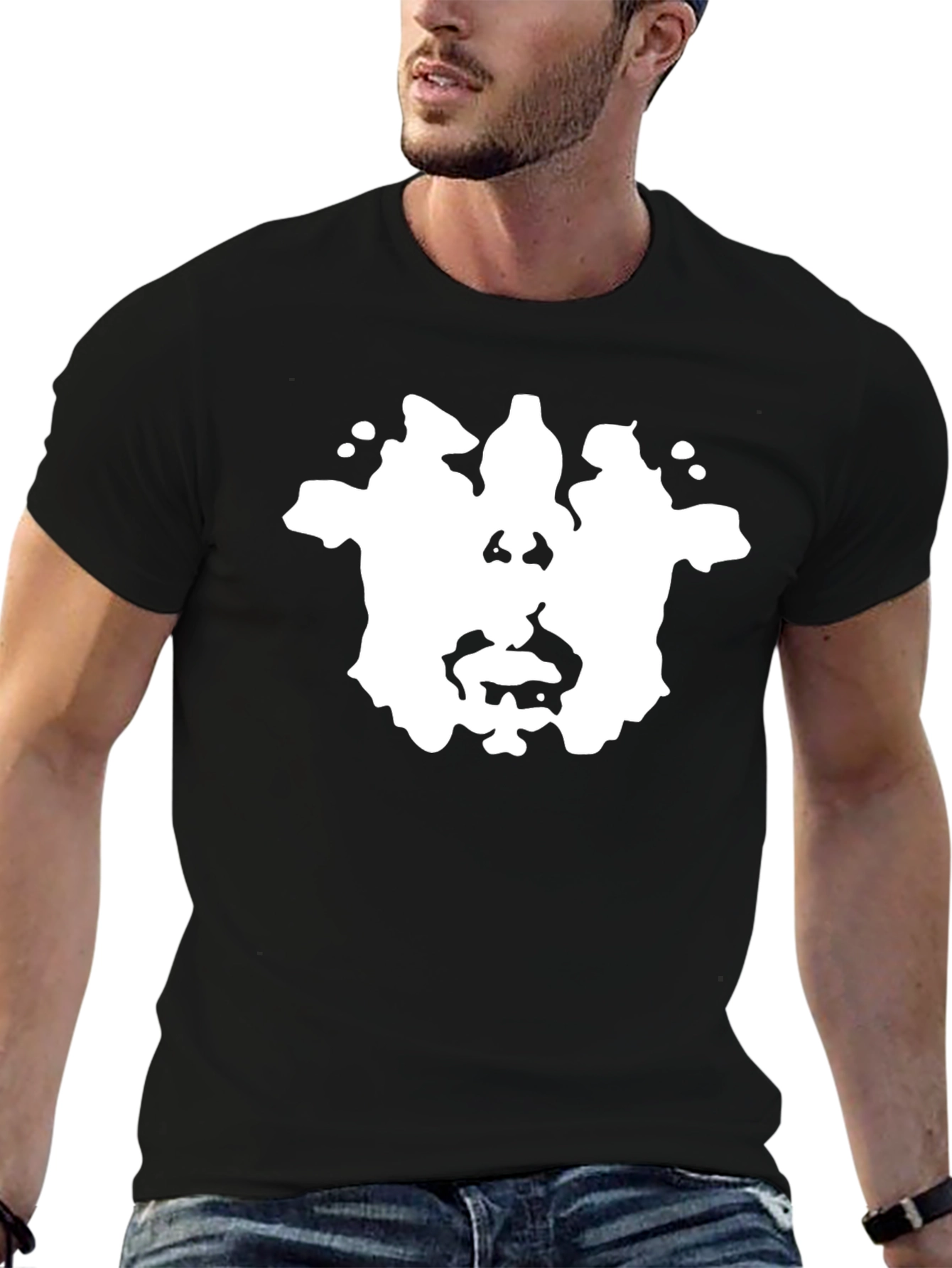 Rorschach Ink Blot Graphic Tee - Black