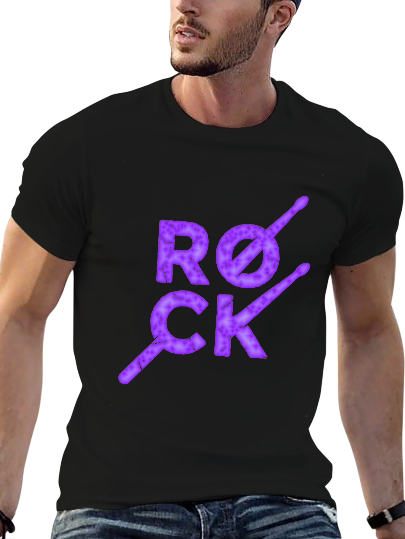 Rock Drum Sticks T-Shirt - Black