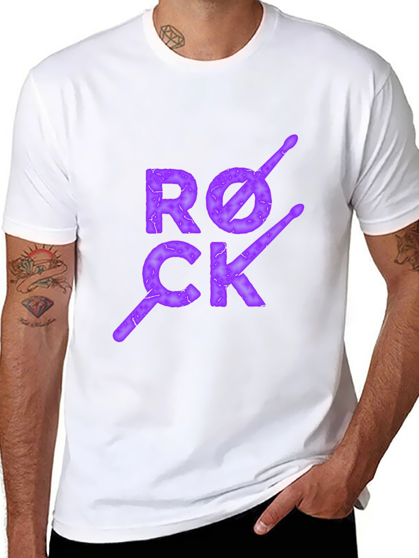 Rock Drum Sticks T-Shirt - Black