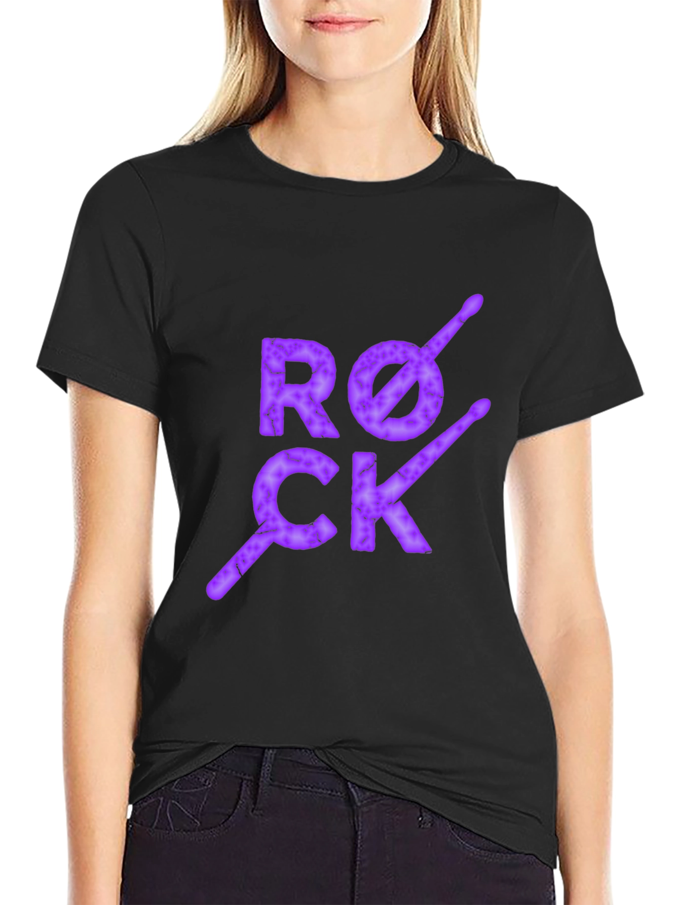 Rock Drum Sticks T-Shirt - Black