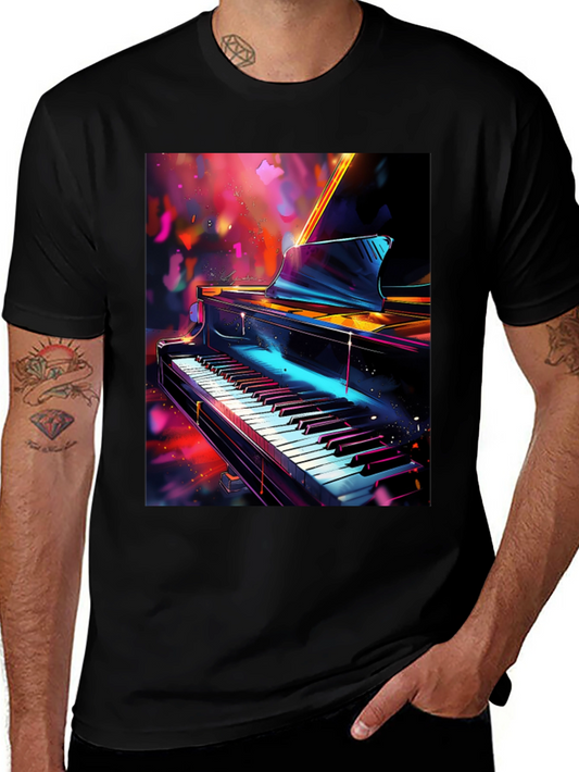 Piano Art Graphic T-Shirt - Music Lover Tee