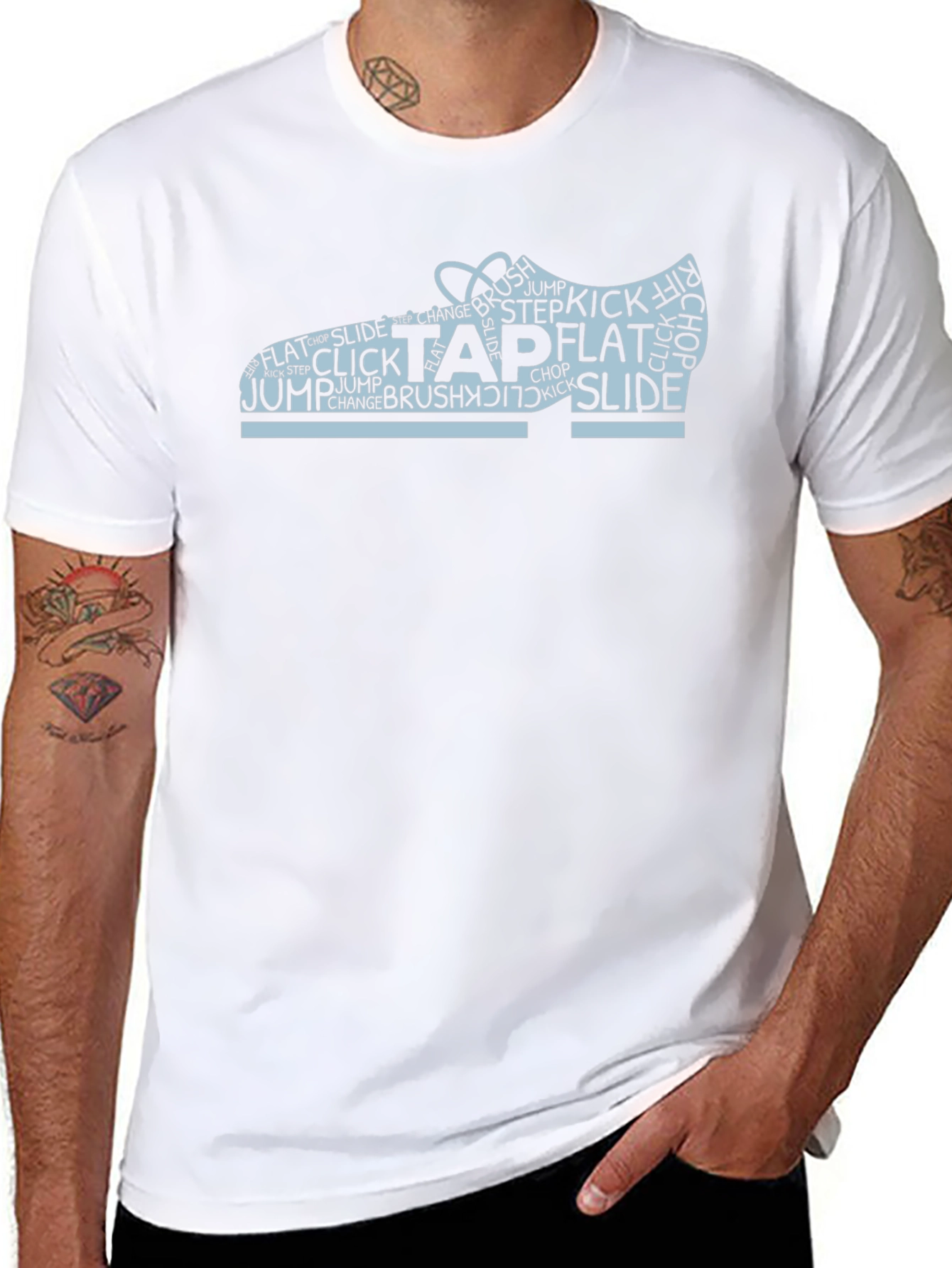 Tap Dance Shoe Word Art Black T-Shirt