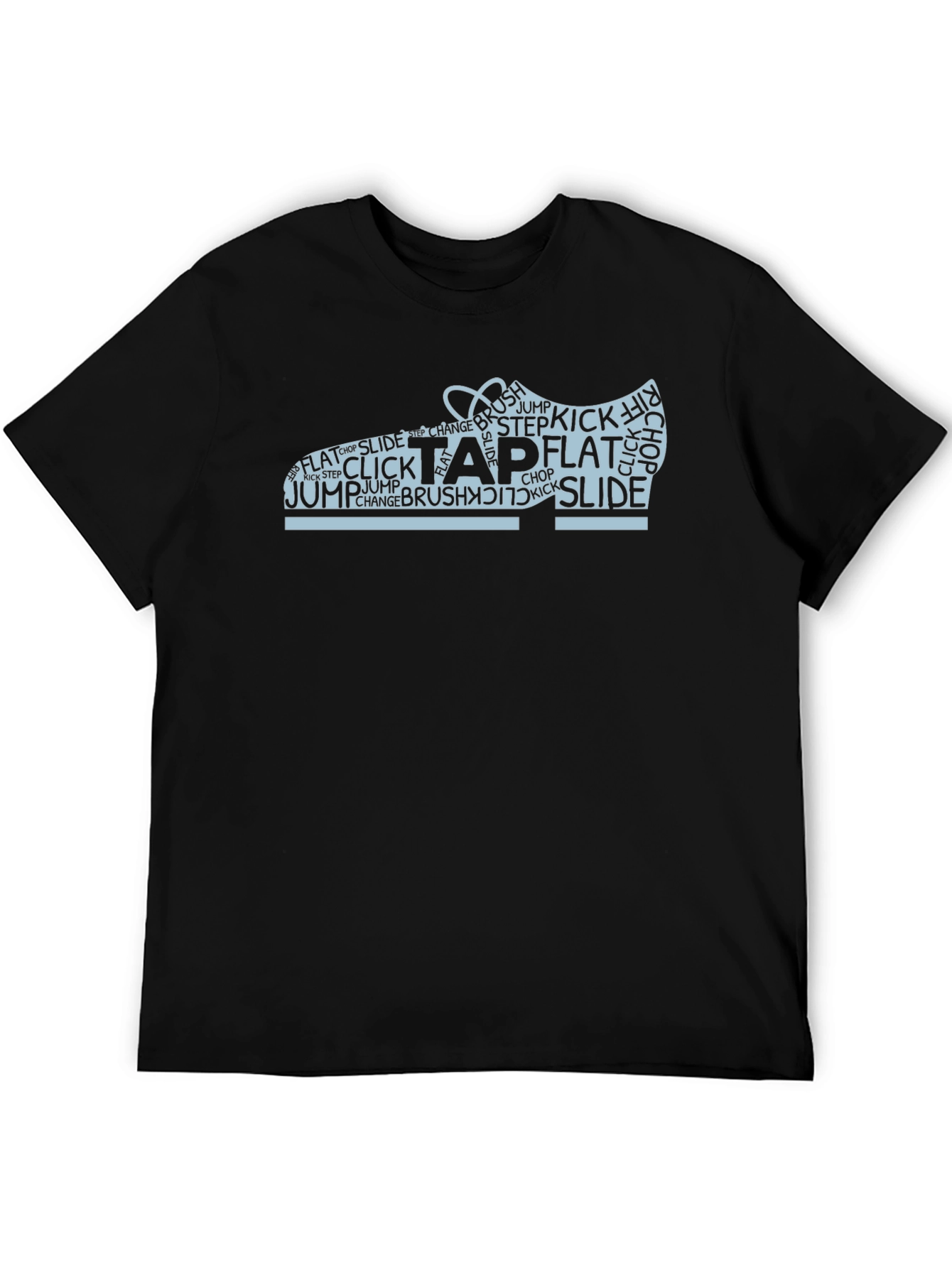 Tap Dance Shoe Word Art Black T-Shirt