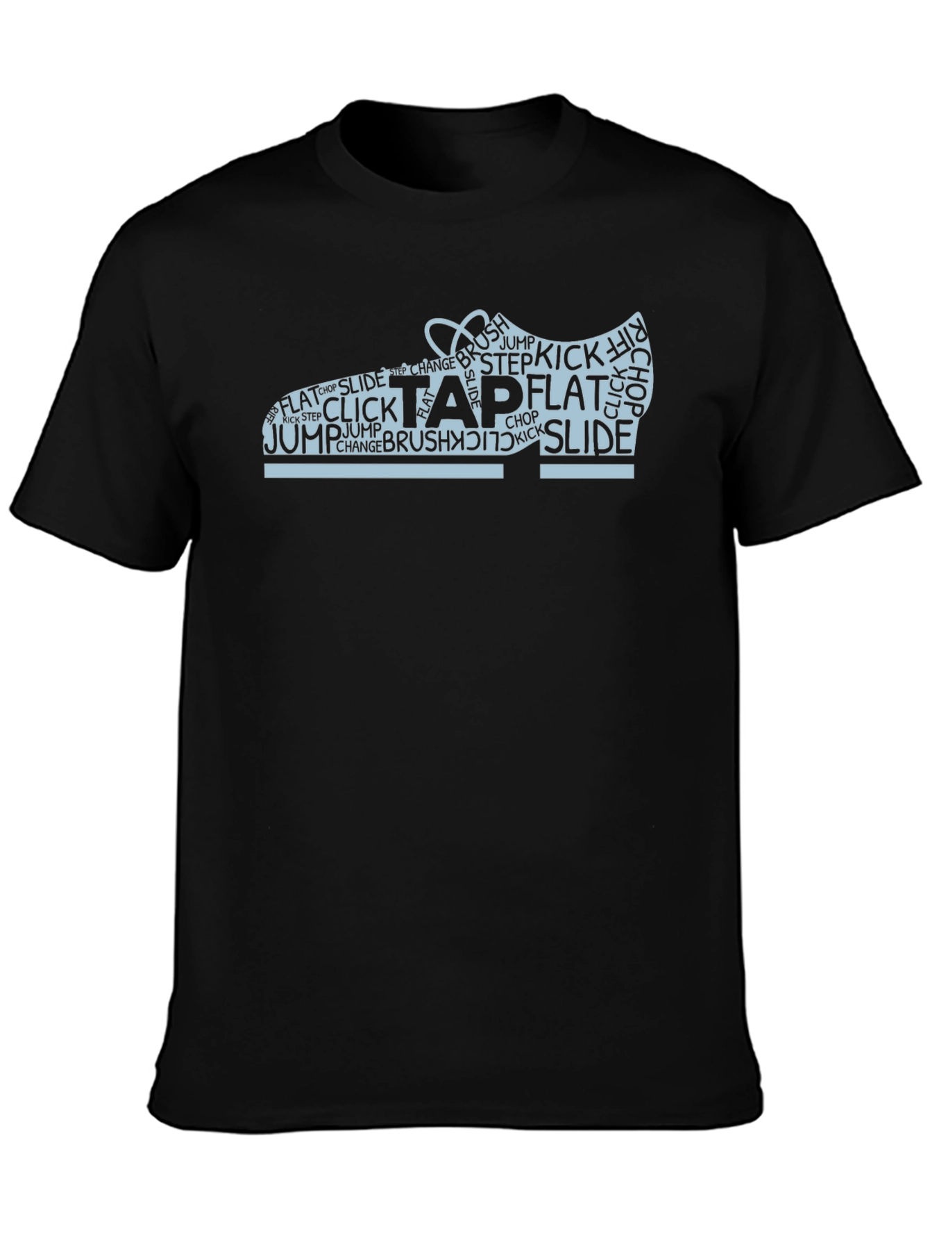 Tap Dance Shoe Word Art Black T-Shirt