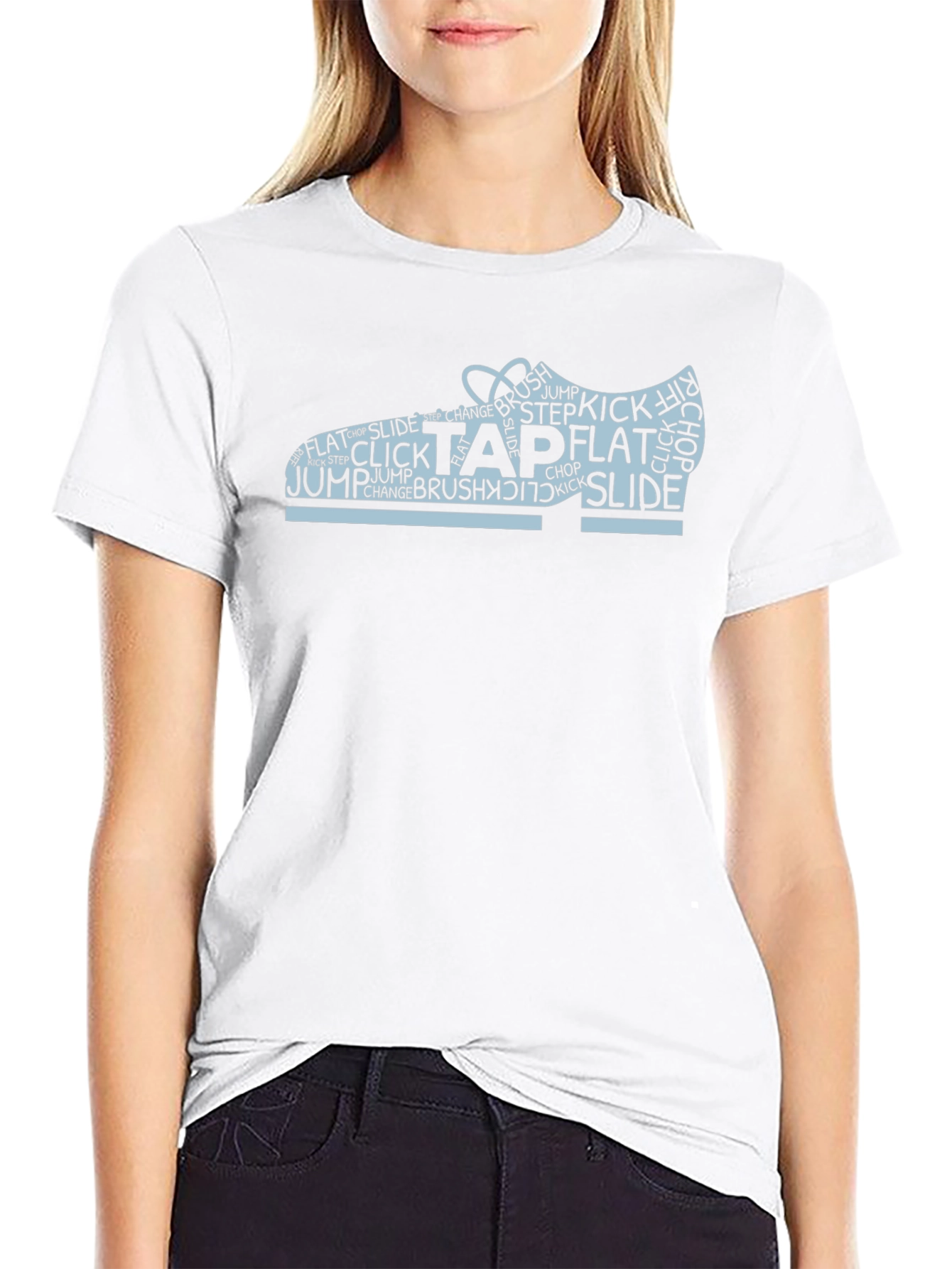 Tap Dance Shoe Word Art Black T-Shirt
