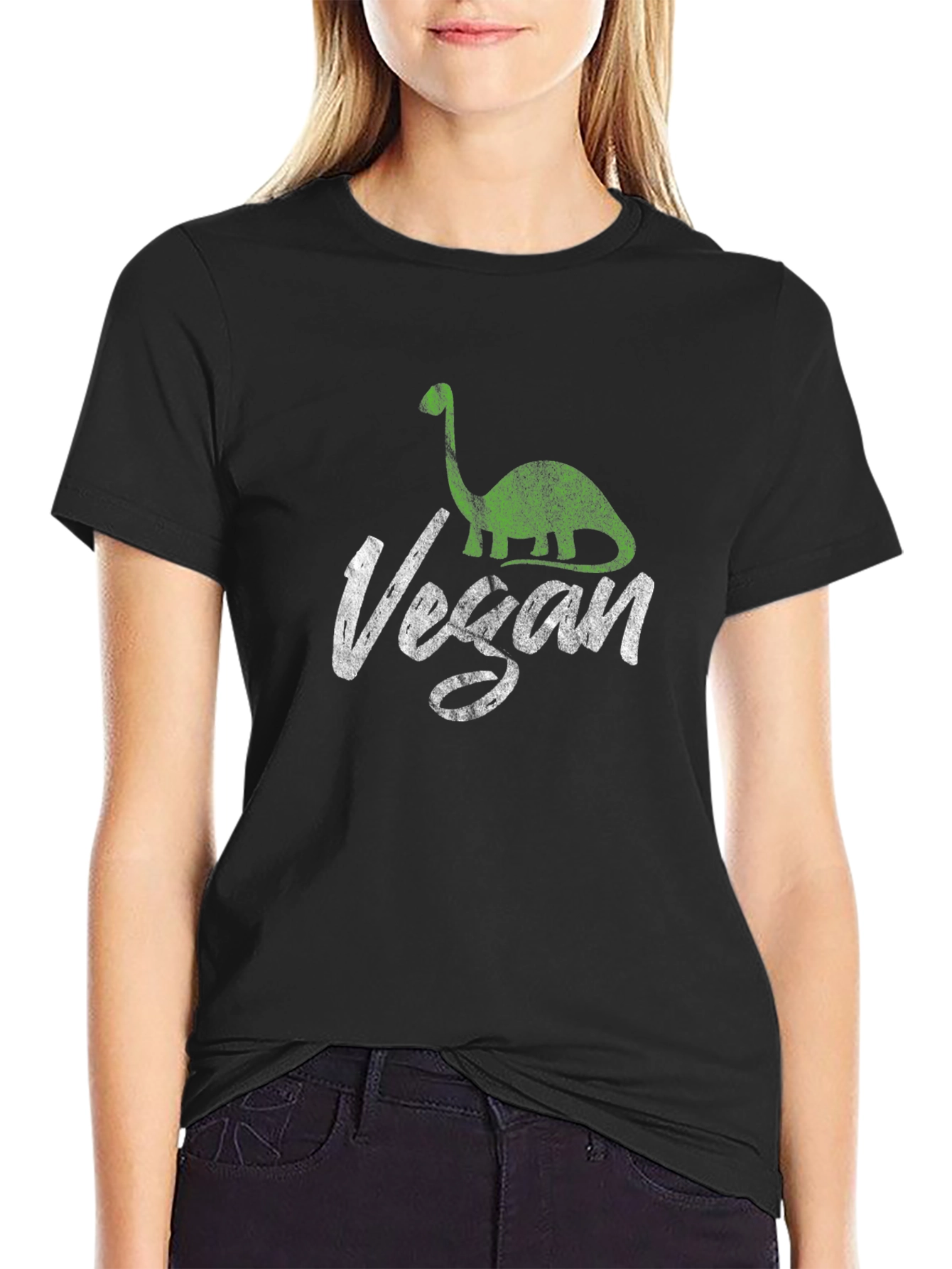 Vegan Dinosaur T-Shirt - Retro Style Graphic Tee