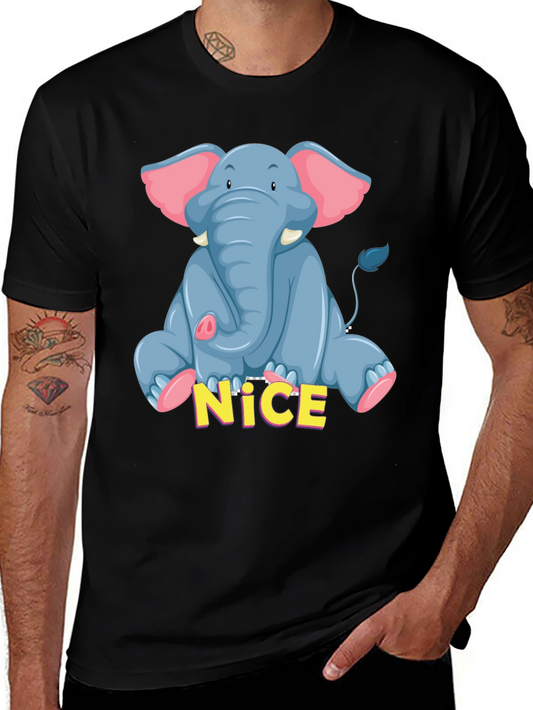 Cute Elephant Graphic Tee - Unisex Black T-Shirt