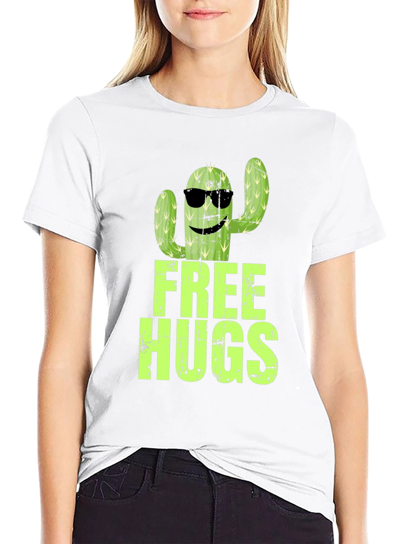 Free Hugs Cactus Graphic T-Shirt