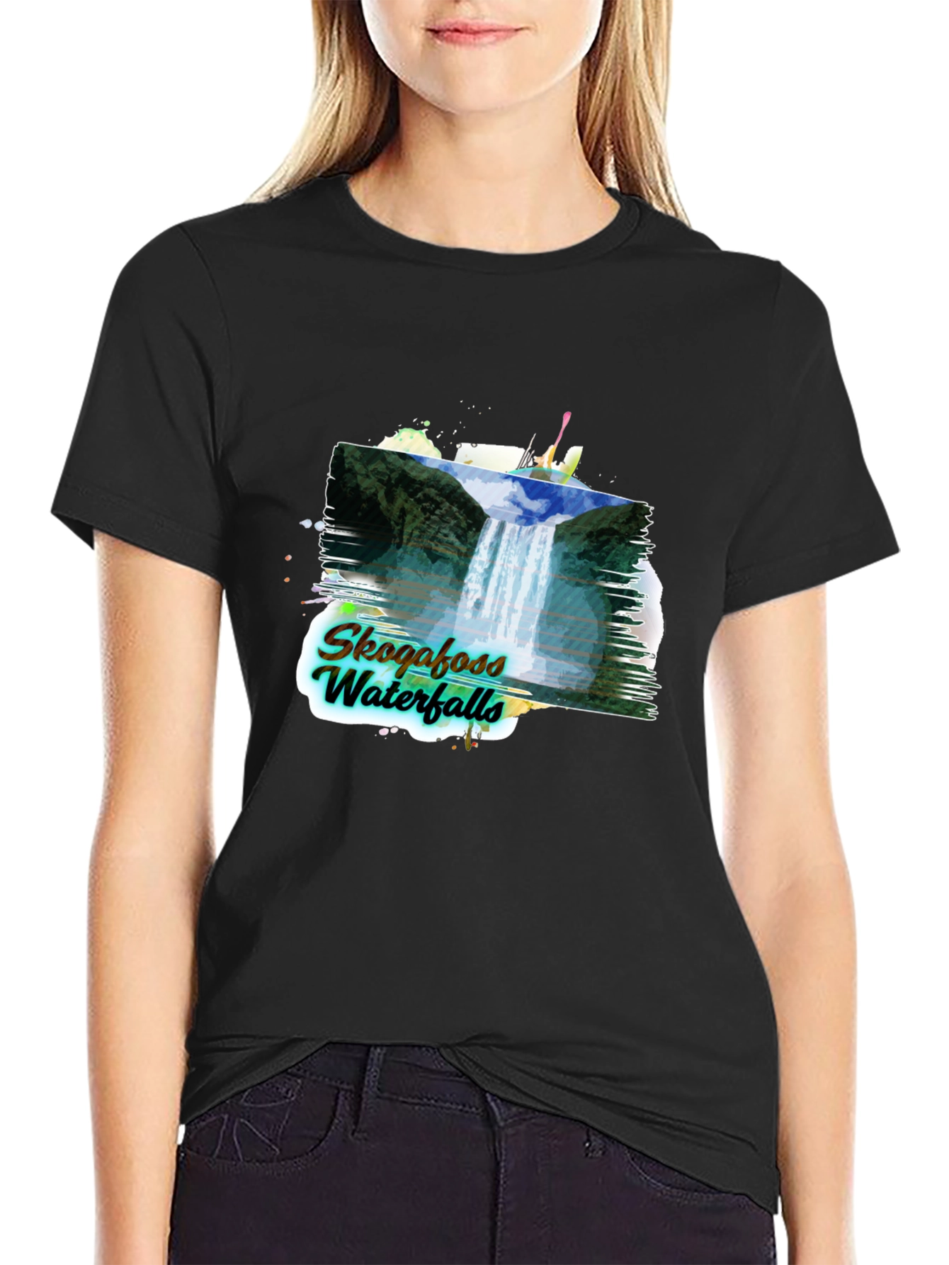 Skogafoss Waterfalls Graphic Tee